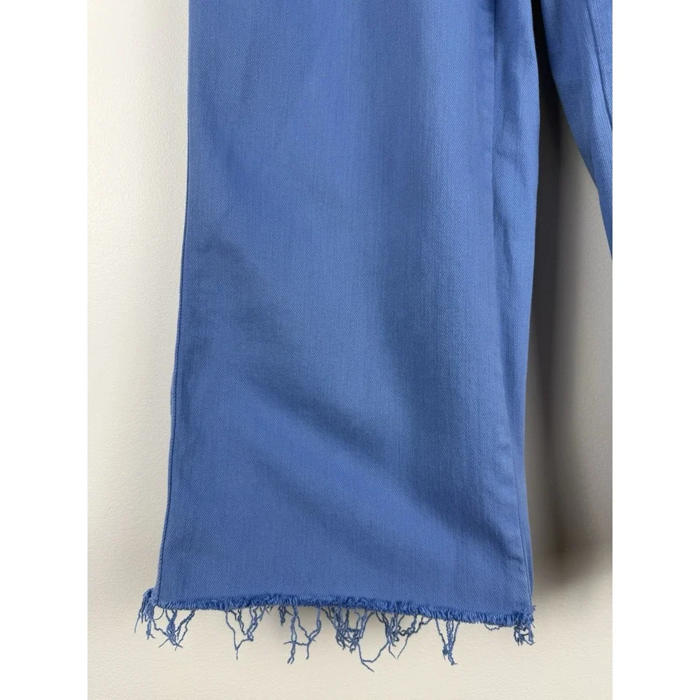 Judy Blue Jeans Womens 7/28 High Rise Control Top Sky Blue Wide Leg Crop